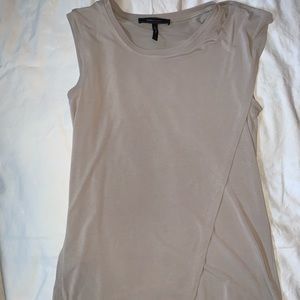 BCBGMaxazria Tan cross sleeveless top